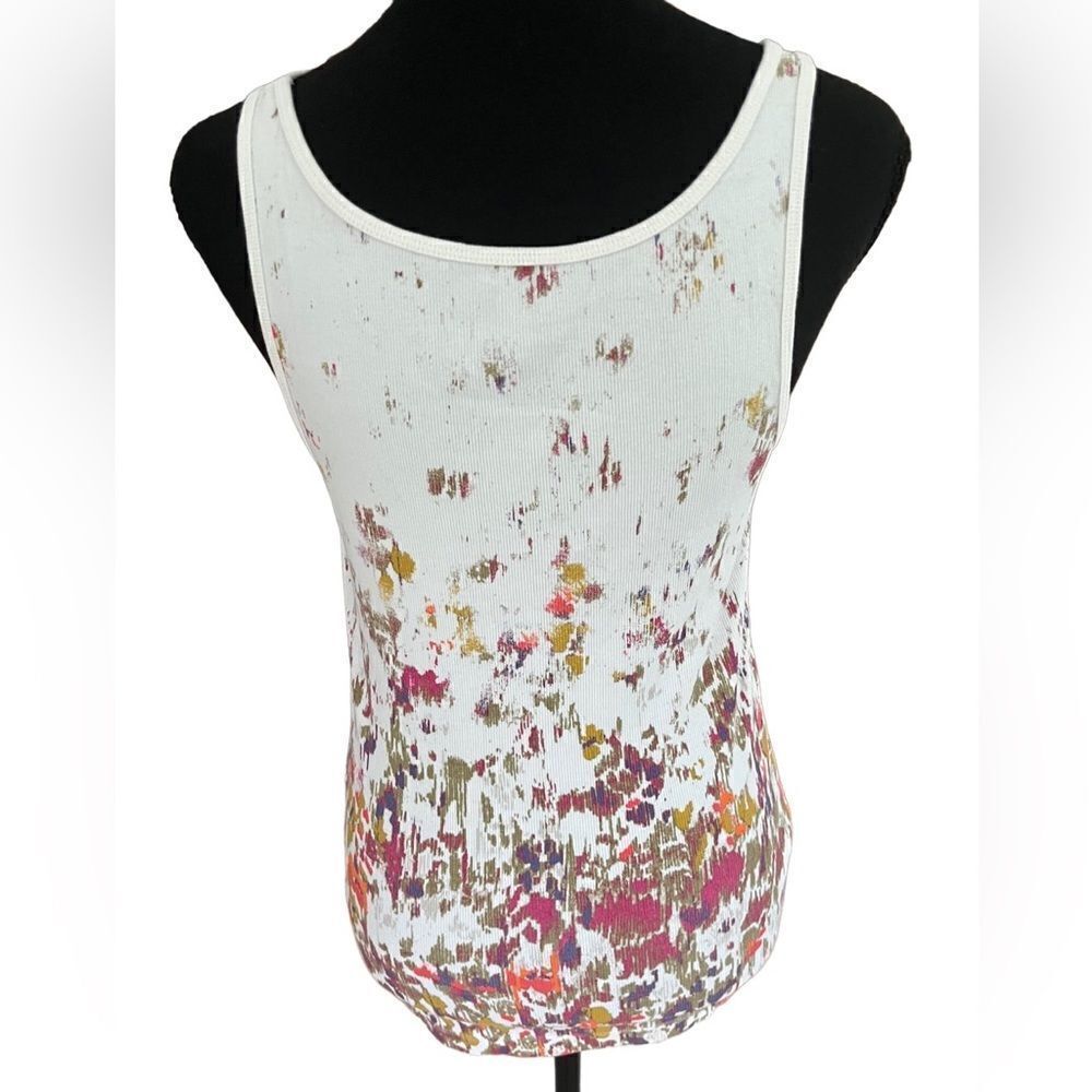 Eddie Bauer paint splatter ribbed cotton tank top size S - Picture 3 of 6